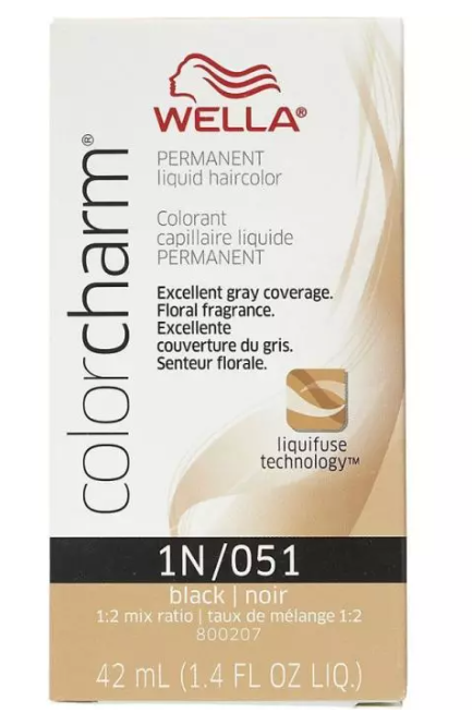 Wella Permanent Liquid 1N/051 Black 1.4 oz.-(2-pack)