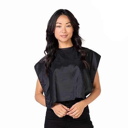 Betty Dain Nylon Shortie Makeup Cape-Blue