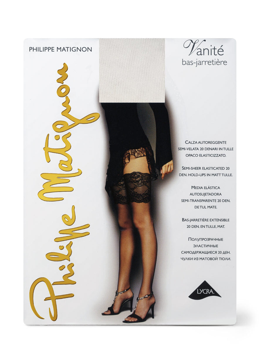 Philippe Matignon Vanite' Bas-Jarretière White (Size 4-L)