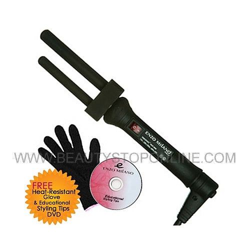 Enzo Milano Speciality Series Bi-Tube Curling Iron, 13 mm to 16 mm