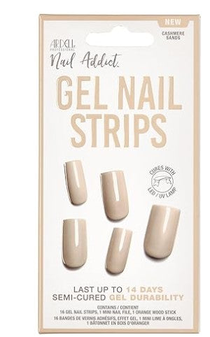ARDELL UV Gel Nail Wraps, Gel Nail Strips Cashmere Sands, 16 Pcs