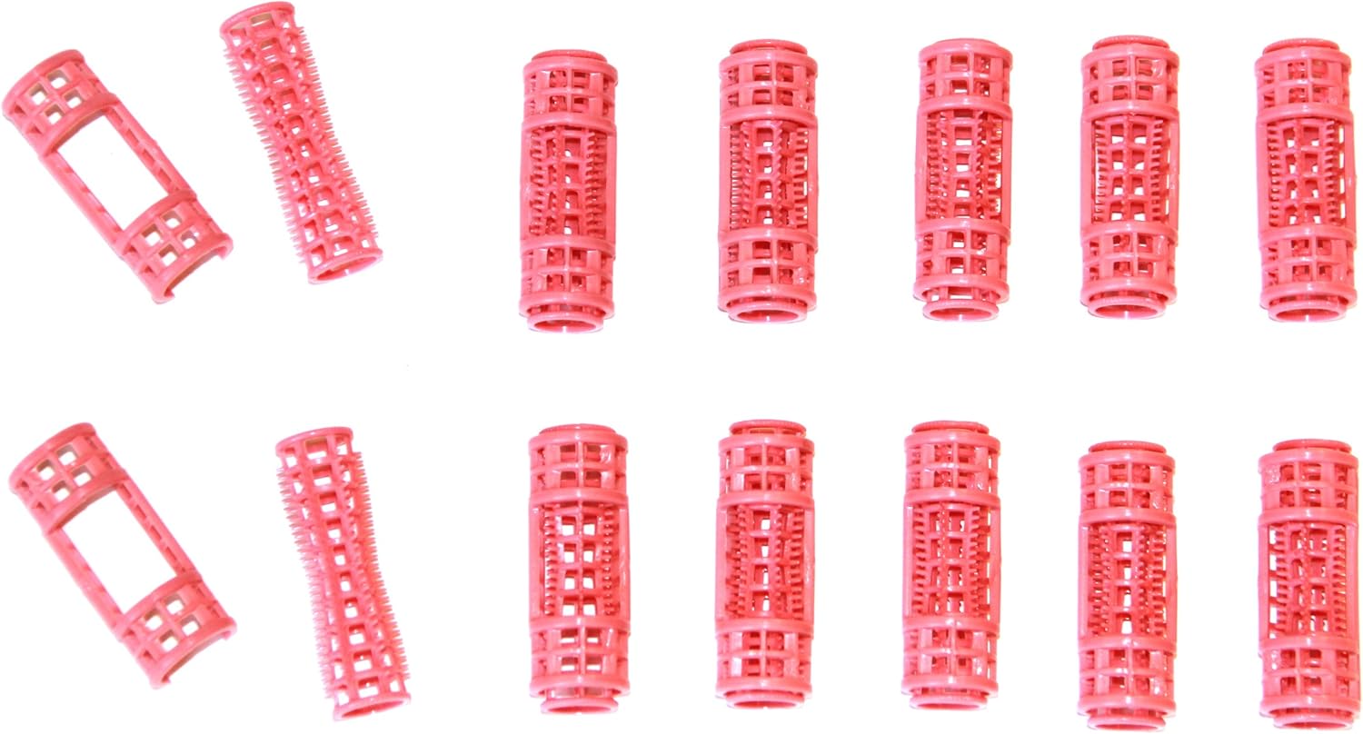 Soft 'n Style Small Pink Snap-on Rollers 1/2" (14 Pack)