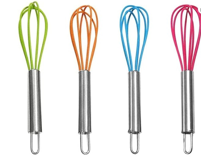 4 Pack" Multi-Color Mini Whisk Silicone