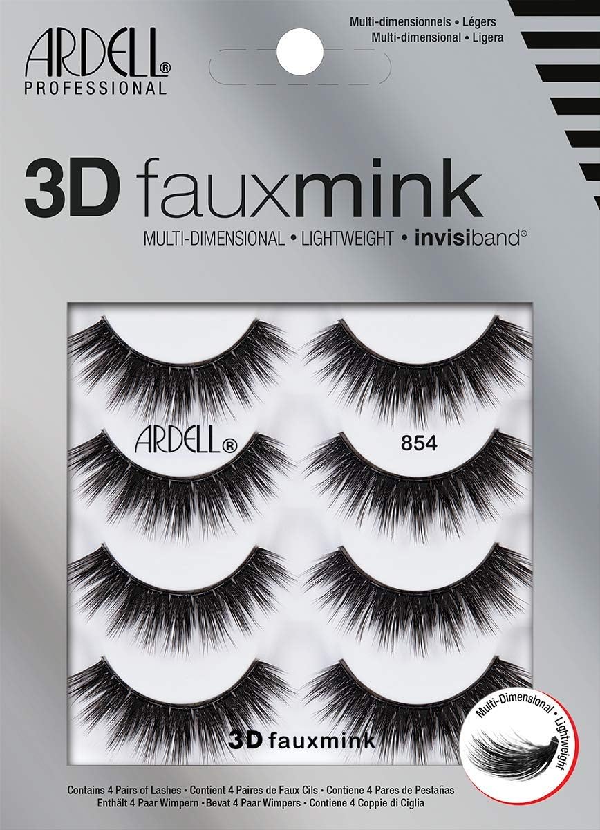 Ardell 3D Faux Mink Lashes 854- One Pack of 4