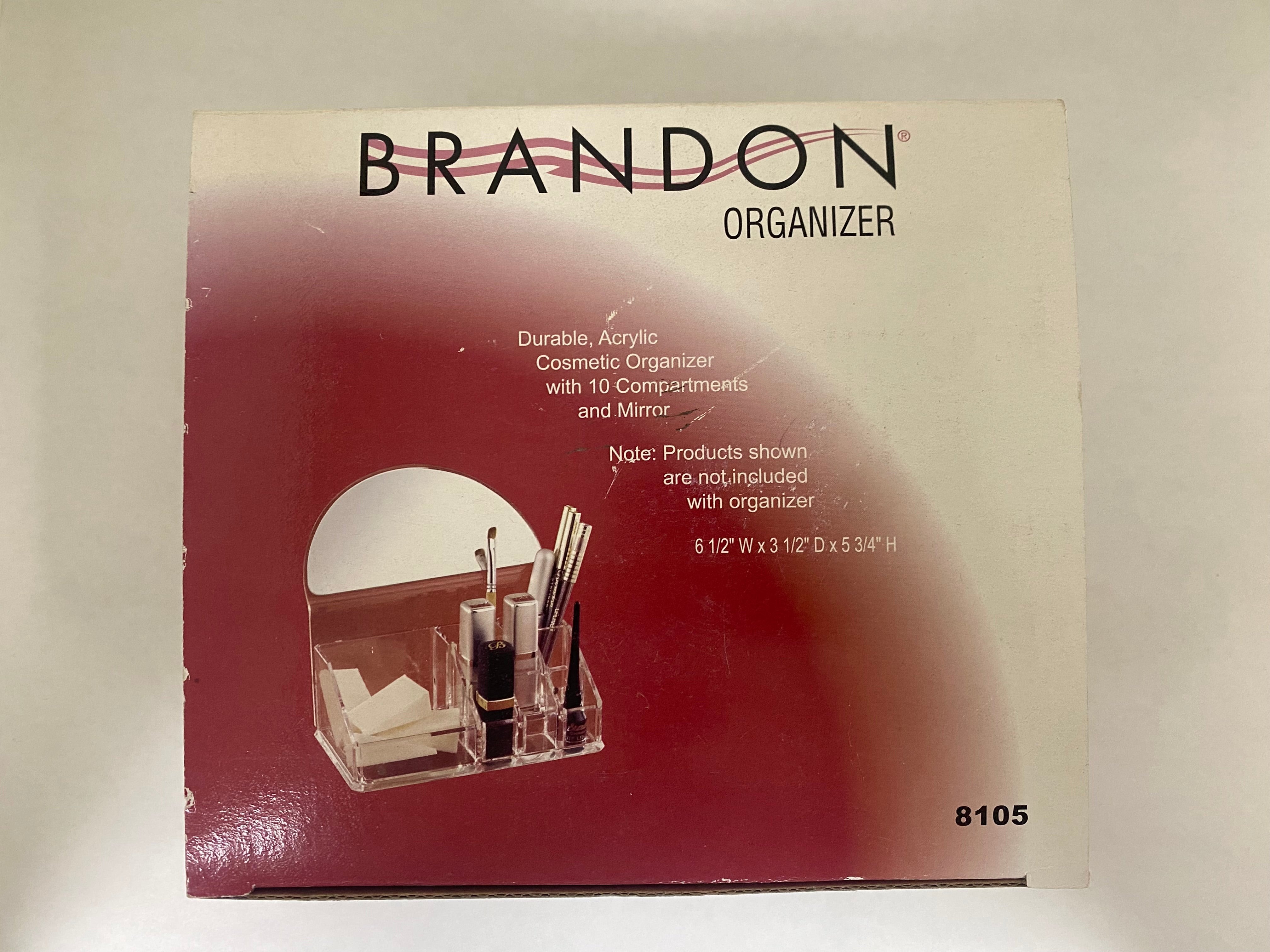 Brandon Femme Durable Acrylic Cosmetic Organizer (10 Compartments and Mirror)