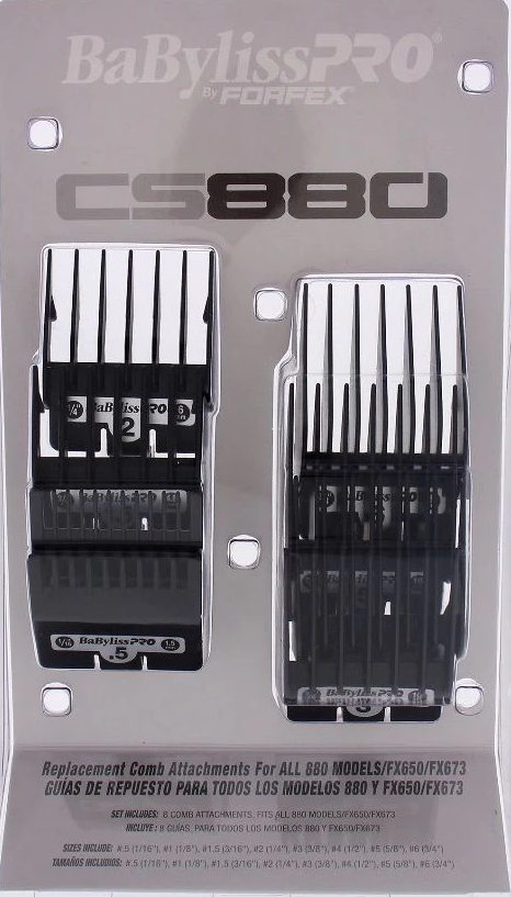 BaBylissPRO Clipper Attachment/Comb 8pc Set