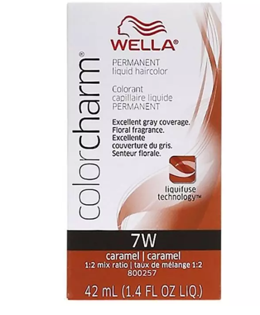 Wella Permanent Liquid Haircolor 7W Caramel 1.4 oz (3-Pack)