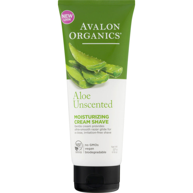 Avalon Organics Aloe Unscented Moisturizing Cream Shave 8oz