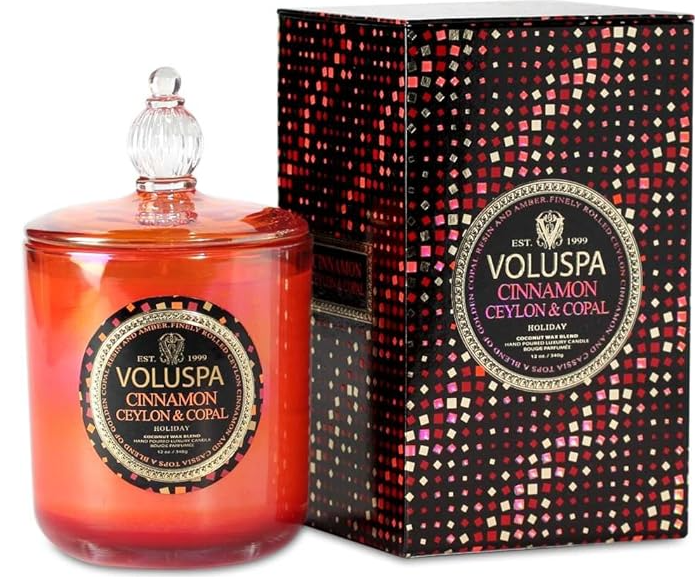 Voluspa Classic Maison Candle with Glass Lid, Cinnamon Ceylon and Copal, 13 Ounce