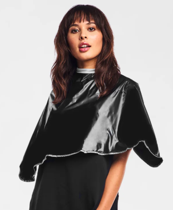 Betty Dain Vinyl Shortie Makeup Cape Style 107 V -Peacock Blue