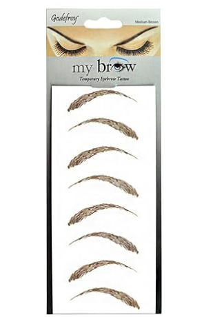 Godefroy Medium Brown Temporary Eyebrow Tattoos Full Brow