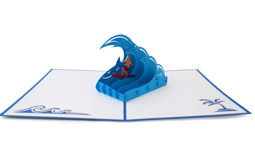 LOVEPOP 3D POP UP CARD "SURFER GAL"
