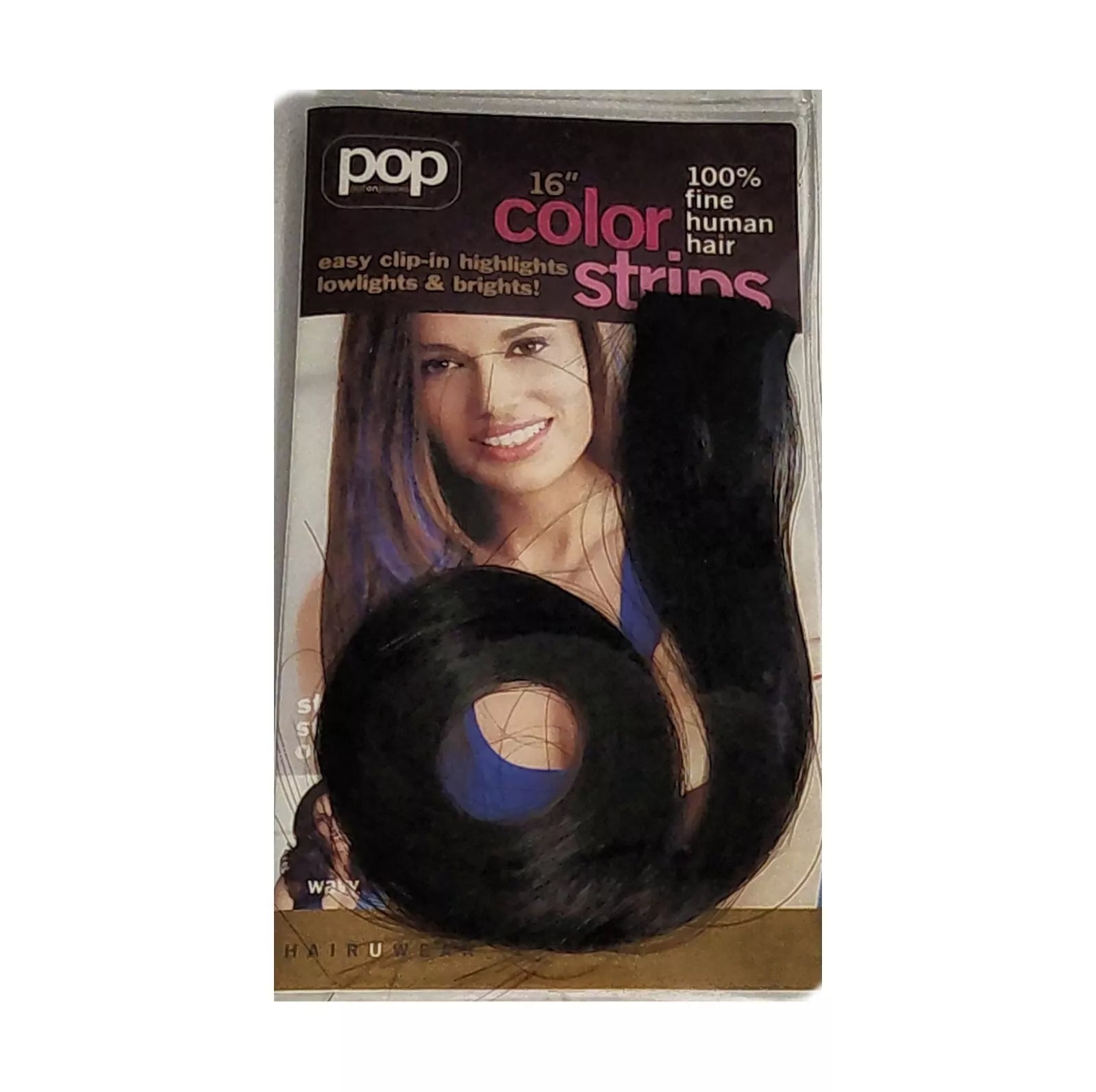 Hair U Wear POP Clip-in Color Strips Black