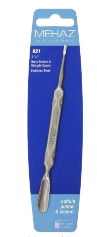 Mehaz Professional Cuticle Pusher and Straight Spoon, 5 1/2 Inch
