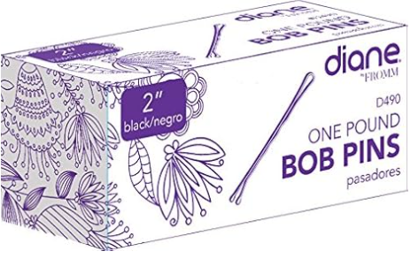 Diane Bob Pins, 2 Inch, Black, 1 Pound, D490 (Approximately 742 Pins)