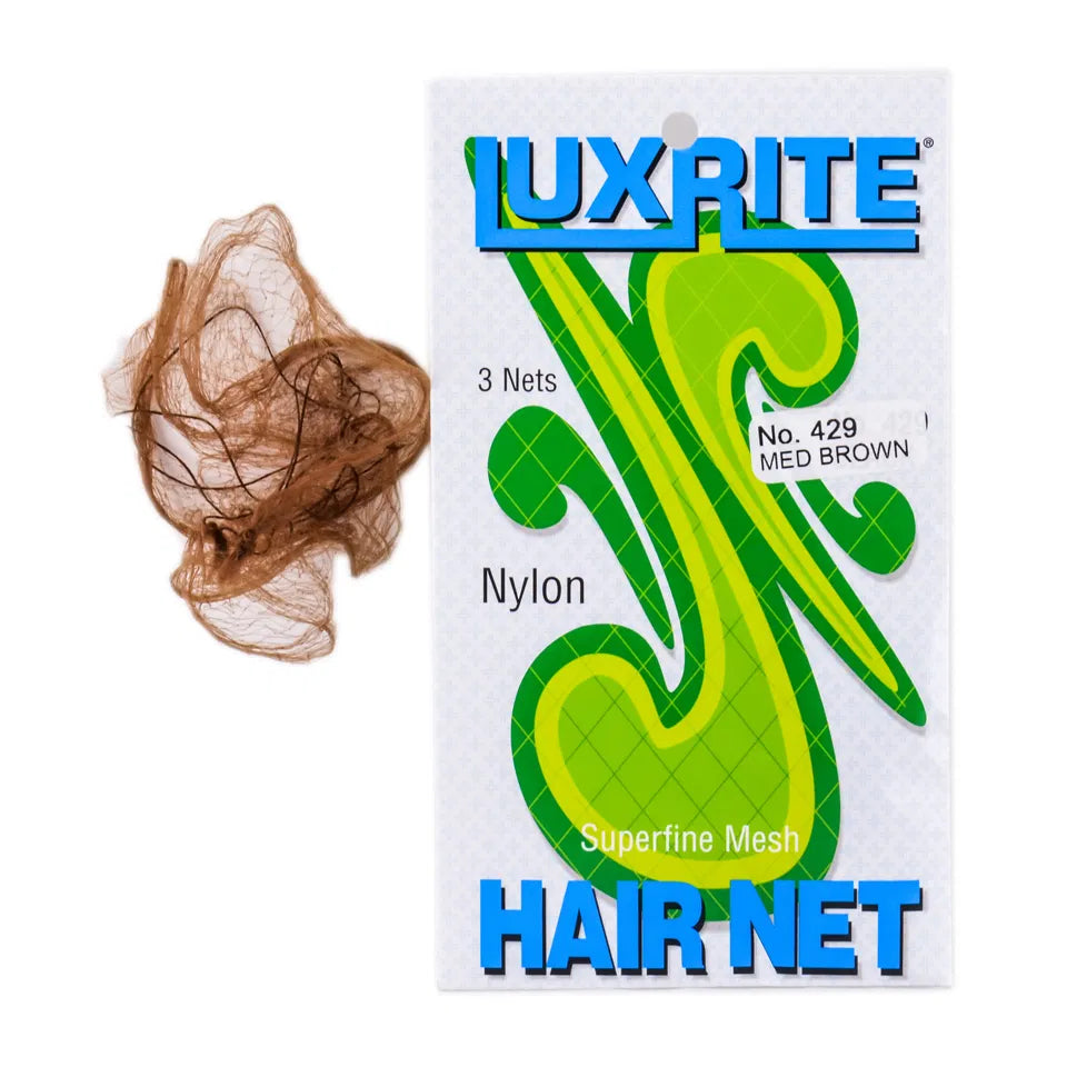 Luxrite Hair Net Superfine Mesh Medium Brown - 6pk (2 Bags of 3 Nets)