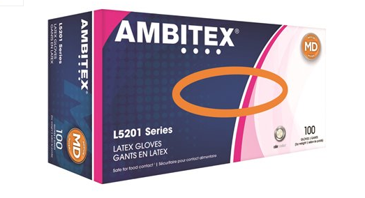 Ambitex Latex Powder-Free Medium 100 Gloves Per Box-2 pack