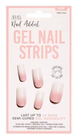 ARDELL UV Gel Nail Wraps, Gel Nail Strips First Kiss, 16 Pcs