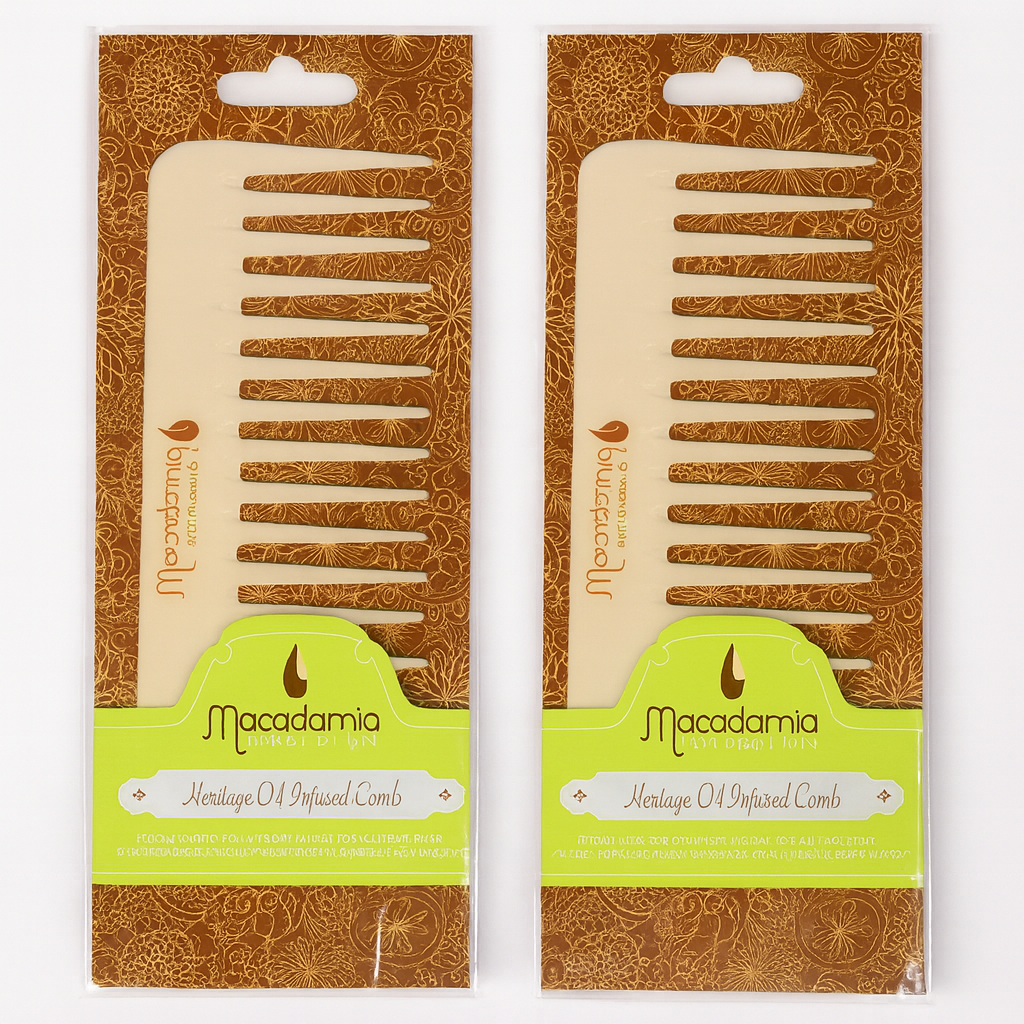 Macadamia Detangler Comb with Infused Macadamia Oil-2 pack