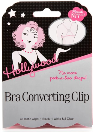 American I Hollywood Fashion Secrets Bra Converting Clips, Clear, 2 Pcs, 2.4 Oz