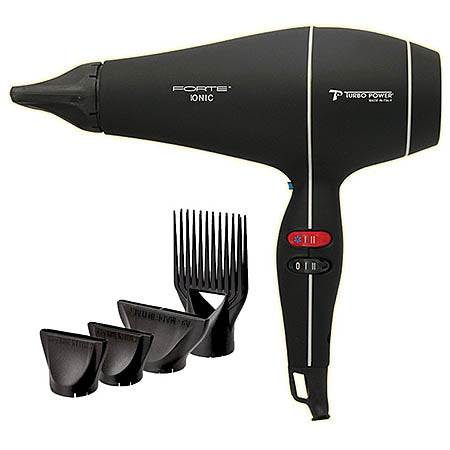 Turbo Power Forte Professional Hair Dryer - Black & White - 318