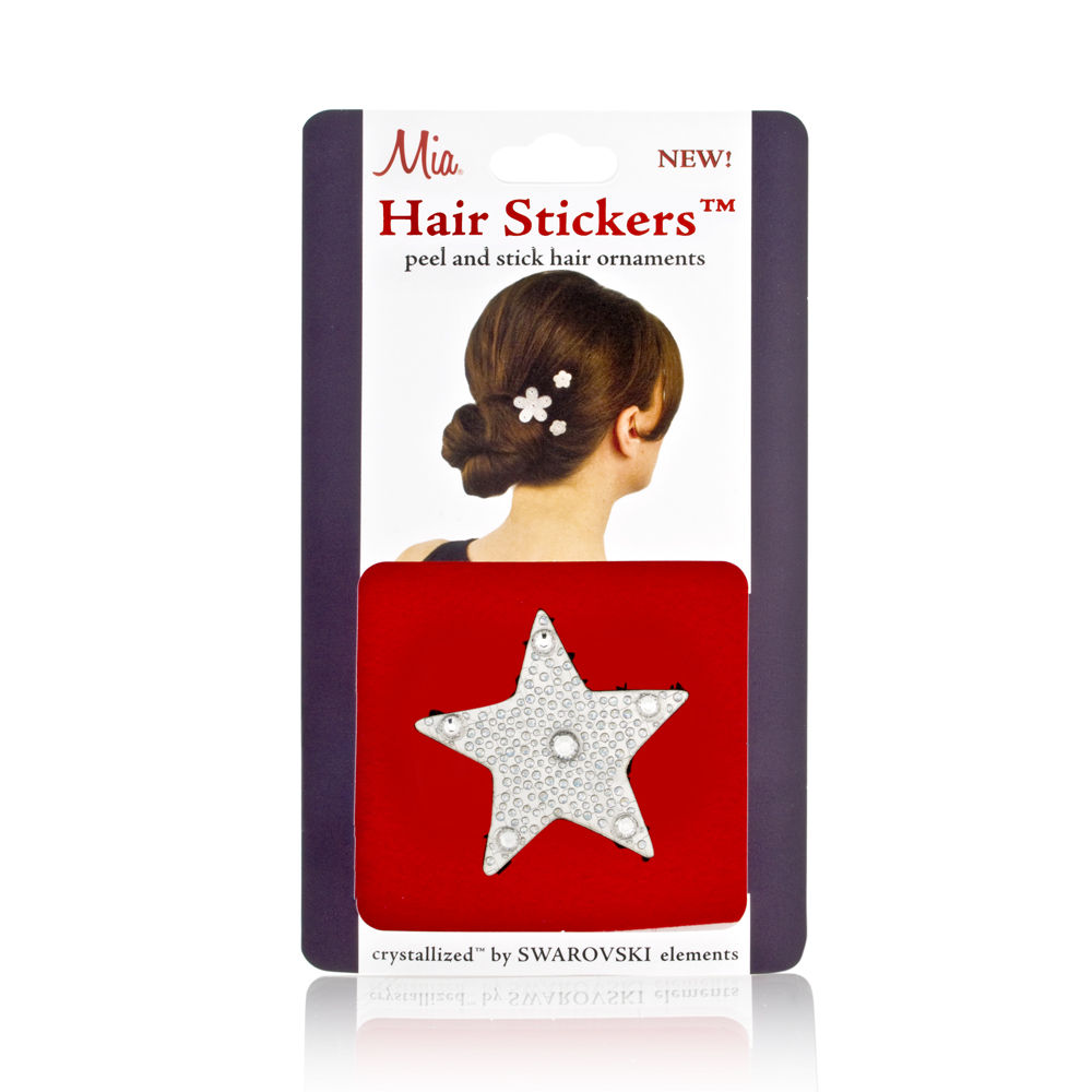 Mia Hair Stickers - Silver Stars - Large (1 Piece)