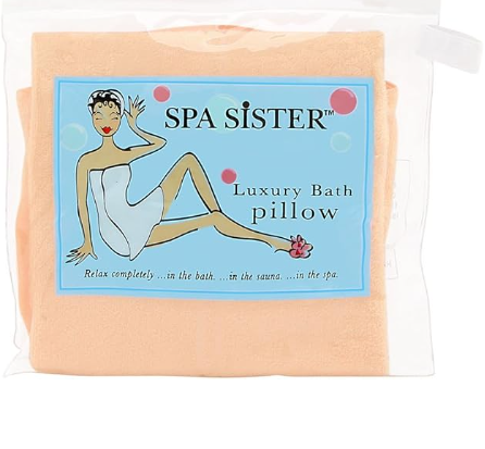 Spa Sister Luxury Inflatable Terry Bath Pillow Pink