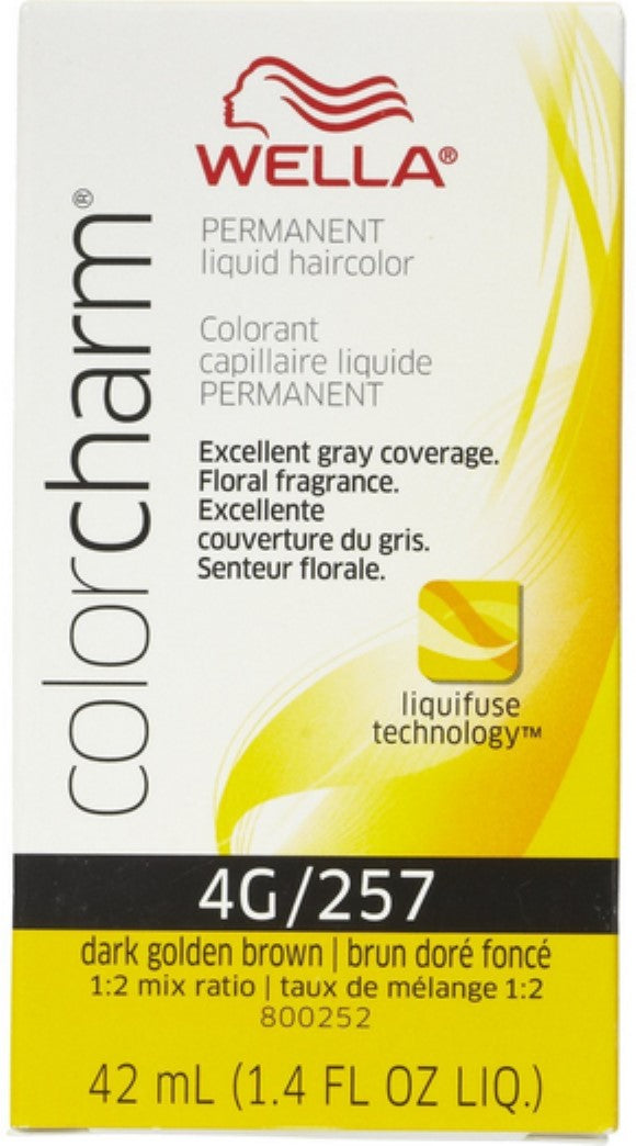Wella Color Charm Permanent 4G/257 Dark Golden Brown 1.4 oz-2pack