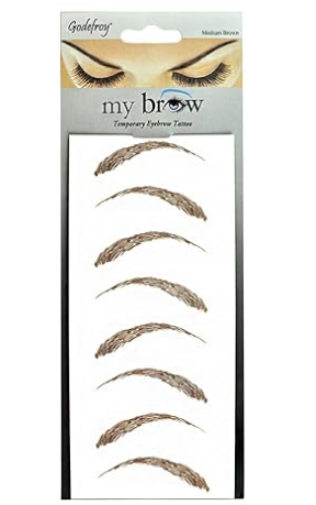Godefroy Dark Brown Temporary Eyebrow Tattoos Full Brow