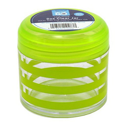 Sprayco Travel Bottle Striped Jar Assorted Colors 2 Oz, Pack of 12