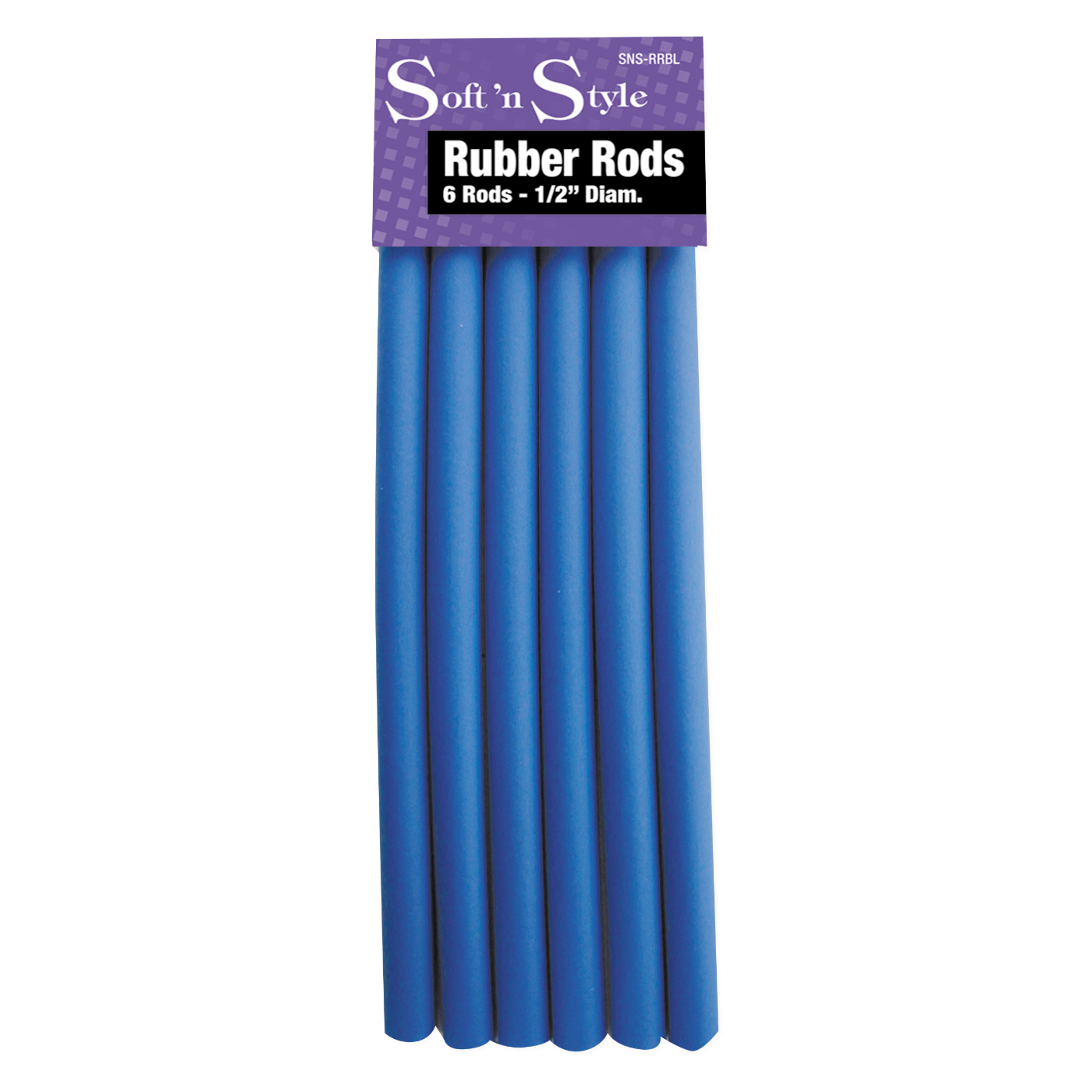 Soft ’n Style Rubber Rods Blue 1/2" (6pk)