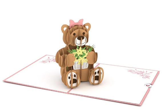 LOVEPOP 3D POP UP CARD "FLOWER BEAR"