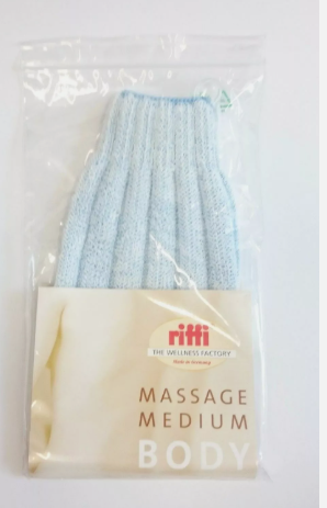 Riffi Mitt Massage Medium Body Exfoliating Mitten -White