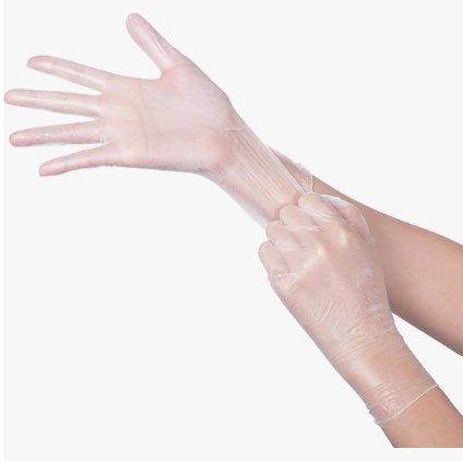 Ambitex VLG5101 Vinyl Gloves, Large, Clear 100ct