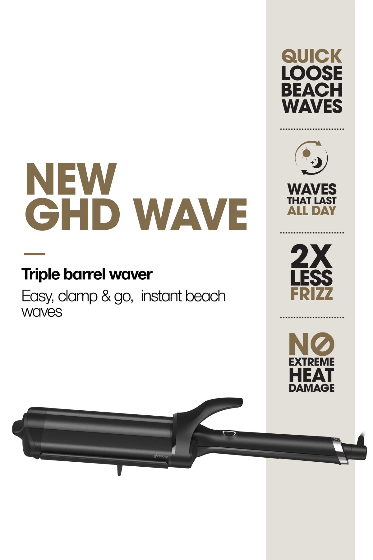 ghd Wave Triple Barrel Hair Waver - Professional Beach Waves Styling Tool
