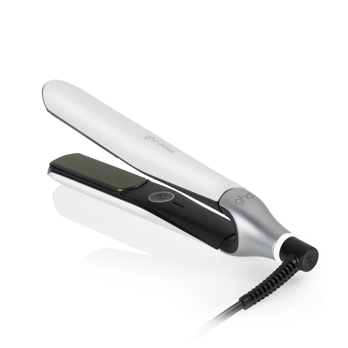 ghd Chronos 1-Inch Styler Smart Flat Iron Hair Straightener with HD Motion-Responsive Technology, Ceramic Floating Plates, 365°F, White