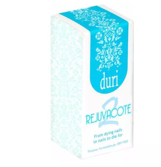 Duri Rejuvacote Formula 2 Nail Growth System, Base and Top Coat Nail Strengthener for Thin, Peeling, Brittle Nails, 0.61 oz