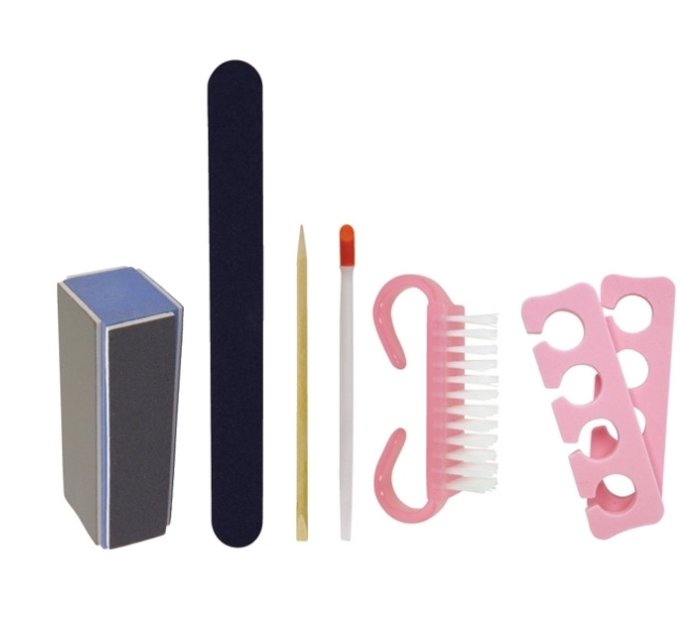 Burmax Disposable Pedicure Kit 3-Pack - Nail File, Buffing Block, Cuticle Pusher & Toe Separators