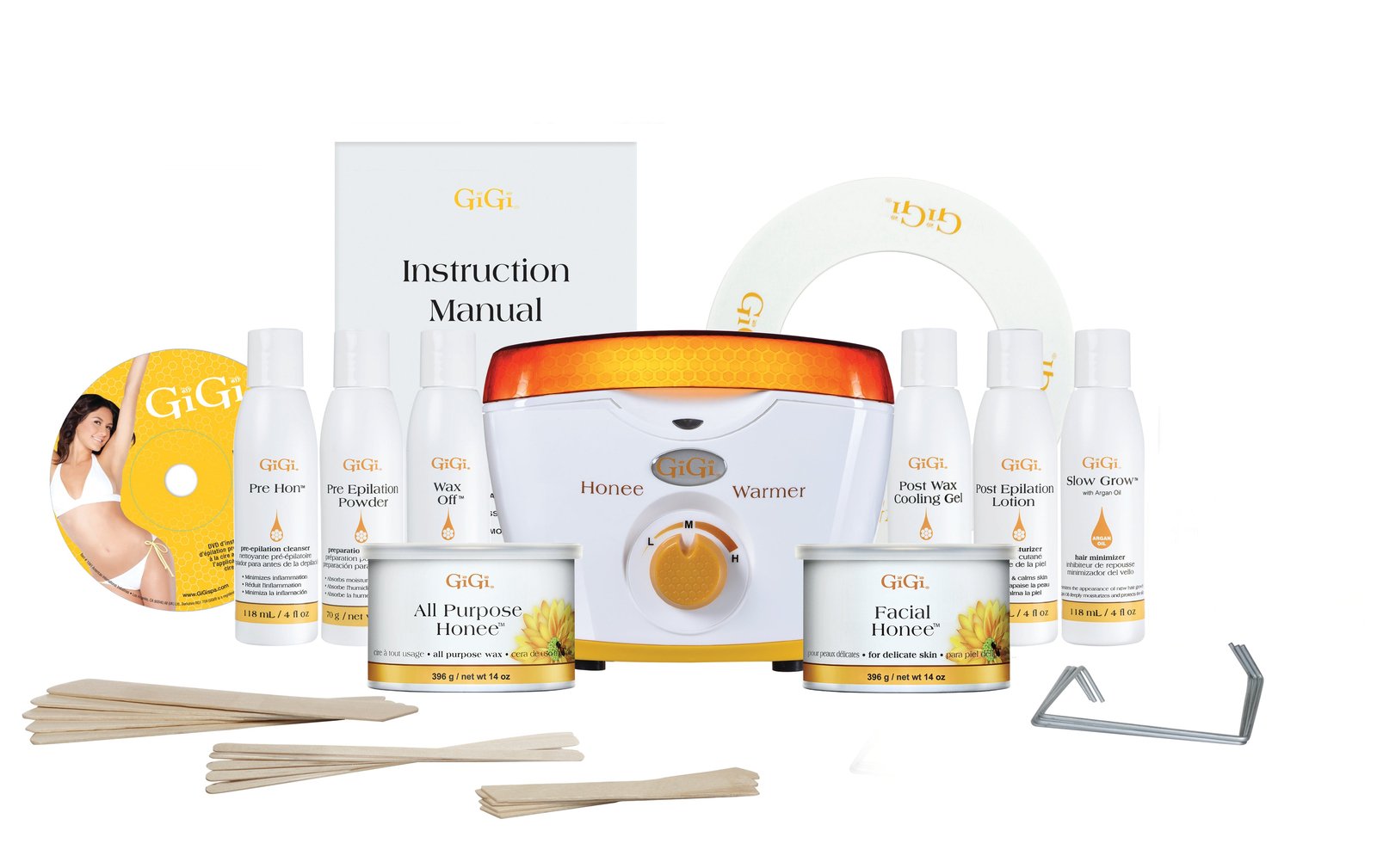 GiGi Pro 1 Professional Hair Removal Wax Kit with Warmer and Accessories