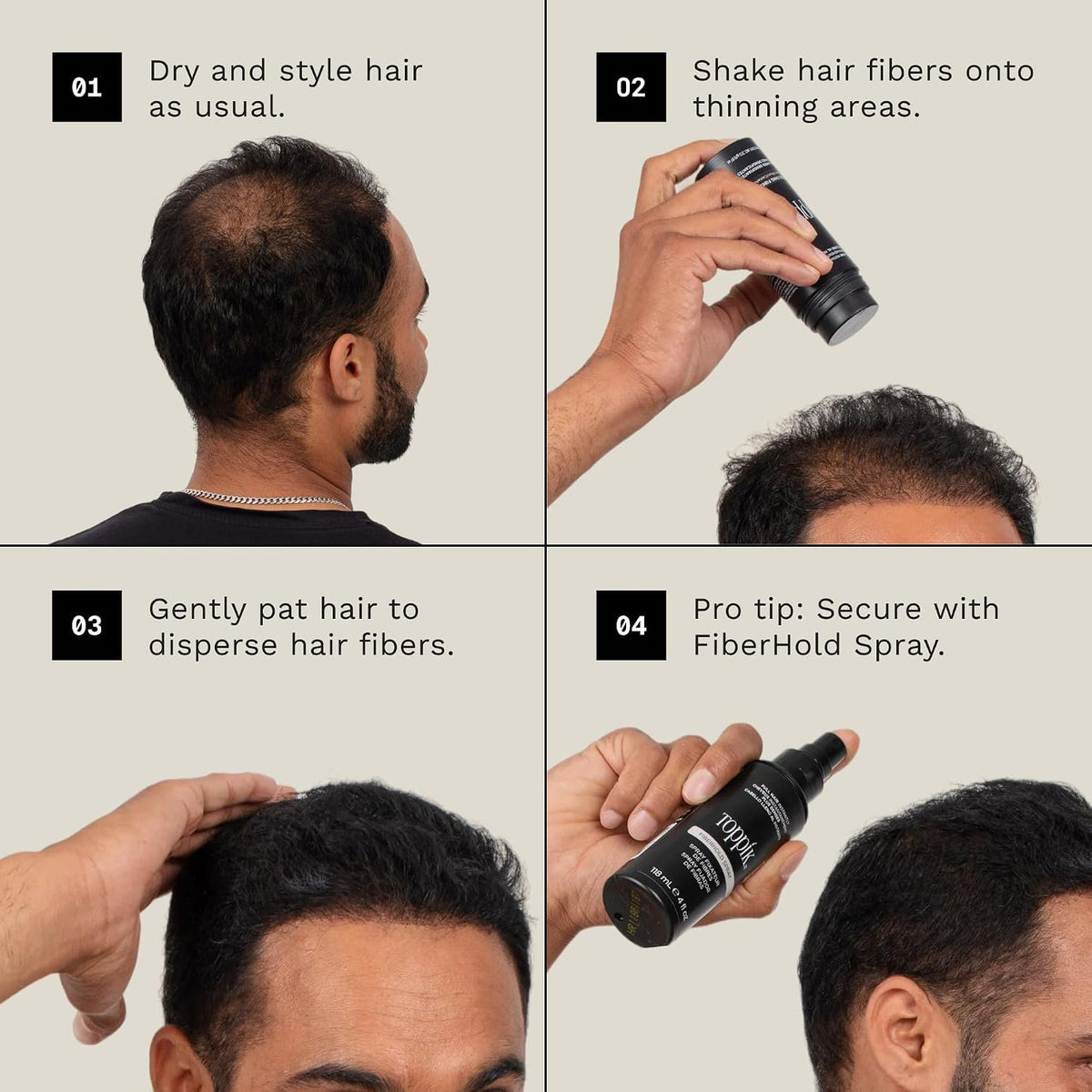 Toppik Hair Building Fibers, Medium Brown, 12g Fill In Fine or Thinning Hair, Instantly Thicker, Fuller Looking, 9 Shades for Men & Women, Keratin Protein Formula