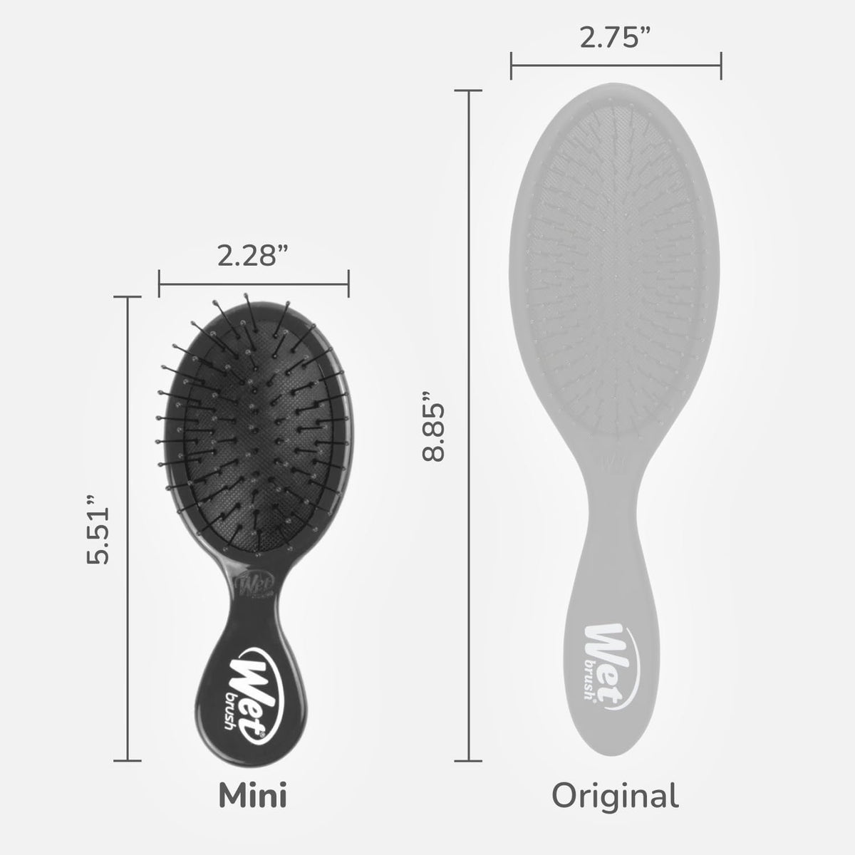 Wet Brush Detangling Brush, Mini Detangler (Black), Wet & Dry Tangle-Free Hair Brush for Women & Men, No Tangle, Soft and Flexible Bristles for Straight, Curly, and Thick Hair