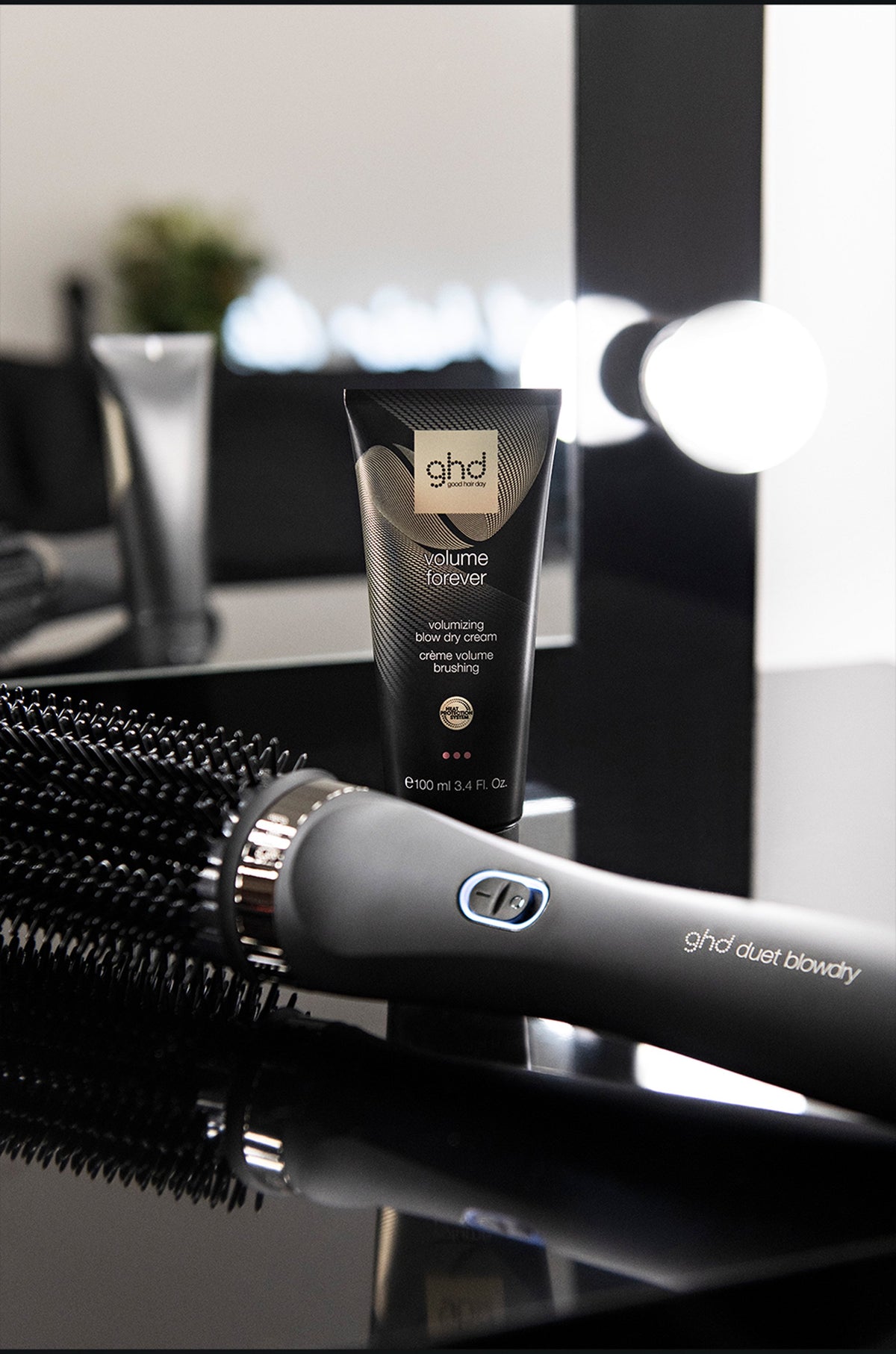 ghd Volume Forever Volumizing Blow Dry Cream for Long-Lasting Volume & Heat Protection, 100mL/3.4oz