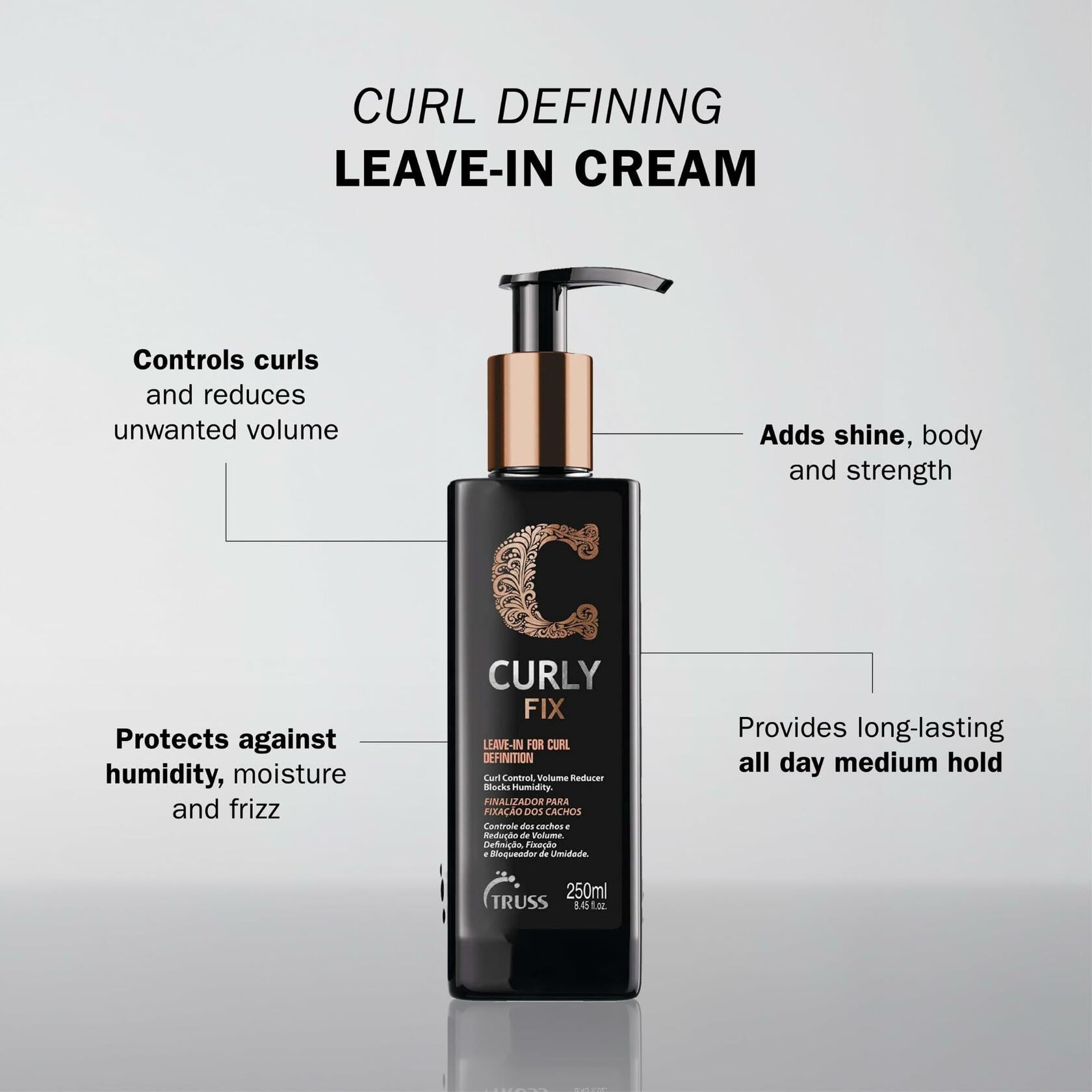 Truss Curly Fix - Leave-in Curl Defining Cream - Medium Hold, Controls Frizz and Reduces Volume for Defined Curls All Day
