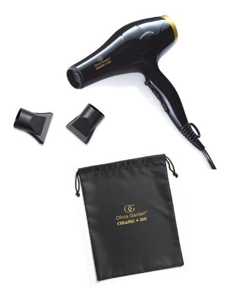 Ceramic + Ion Hair Dryer (1875 Watt: 125V: 60Hz): 65mm & 80mm concentrator nozzles and drawstring bag