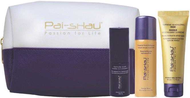 Try Me Includes:1 SUPREME REVITALIZING MASK 50ml: 1 IMPERIAL HOLD HAIRSPRAY 50ml: 1 TEXTURE DUST 9g