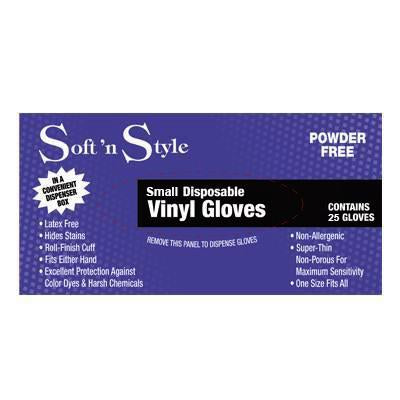Soft 'n Style Disposable Vinyl Gloves Small 25ct- 3 pack