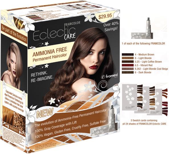 Eclectic Care Prepack-..(6) 60ml tubes 4:8:5.25: 6.5: 8.262: 6...(3) Swatch cards containing 24 Eclectic Care shades