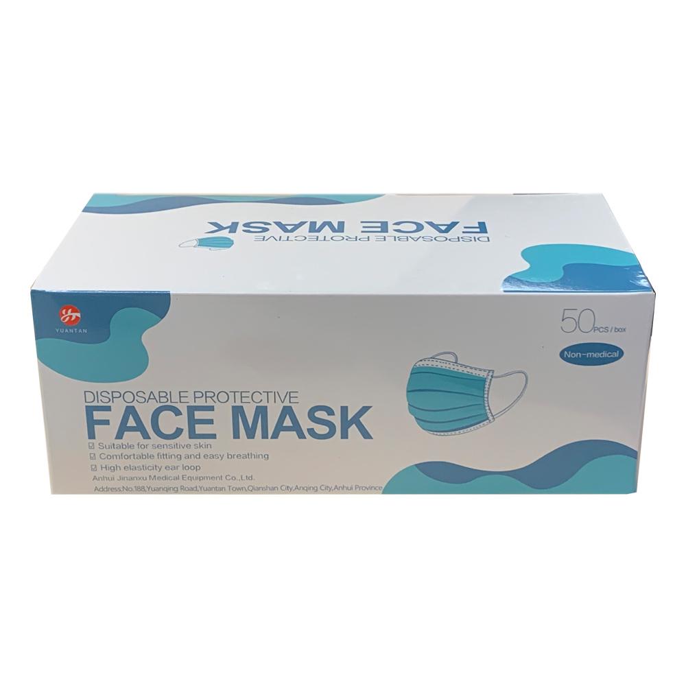 Disposable Protective Face Mask, 50 Ct