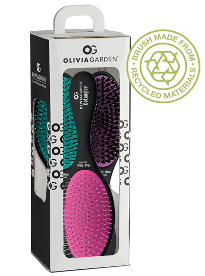 Olivia Garden Recycled OG Brush Collection 3-pc Black