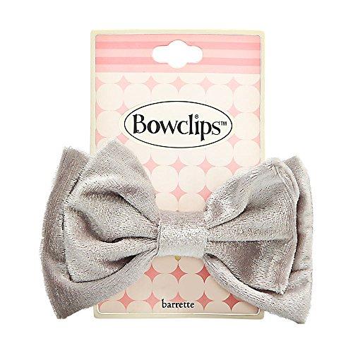Tonytail Velvet Bowclips Barrette Silver